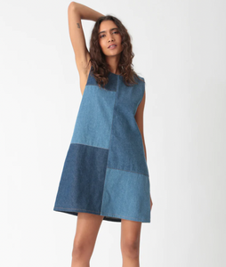 Electric & Rose Shift Dress- Patchwork Pacific