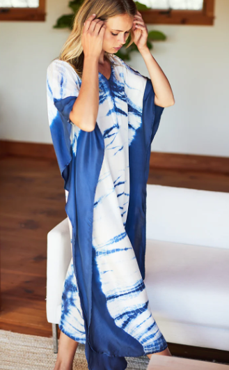 Emerson Fry Tie Dye Caftan- Indigo