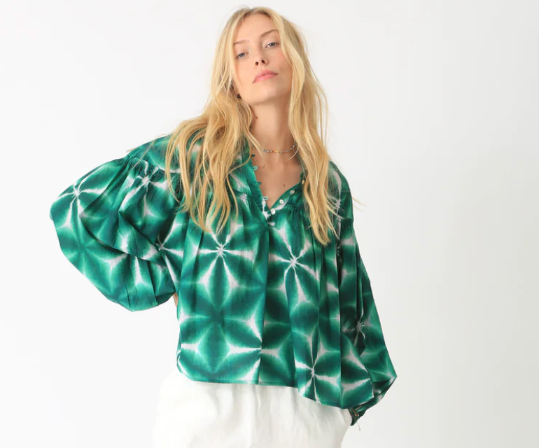 Electric & Rose Sasha Top - Shibori Shamrock