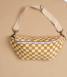 Jenna Bee Checkered Sling Bag - Mustard