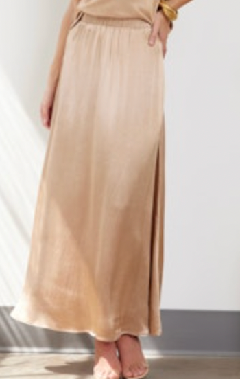 LA Made Maureen Silky Volume Skirt- Moss