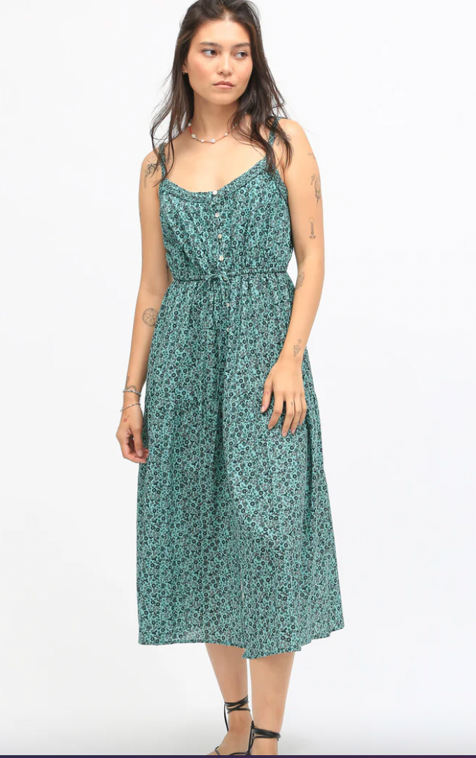 Electric & Rose Quinn Dress- Evergreen Floral