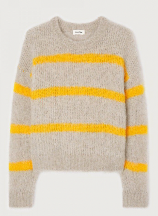 American Vintage Bymi Jumper- Yellow/Grey