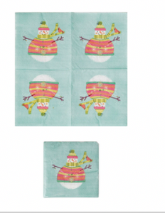 Cocktail Napkins with snowman