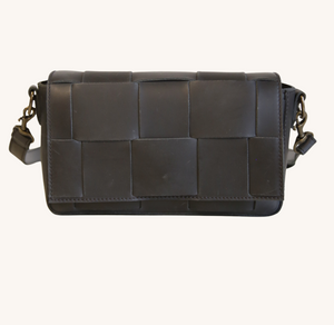 ABLE Mini Flap Woven Crossbody Bag