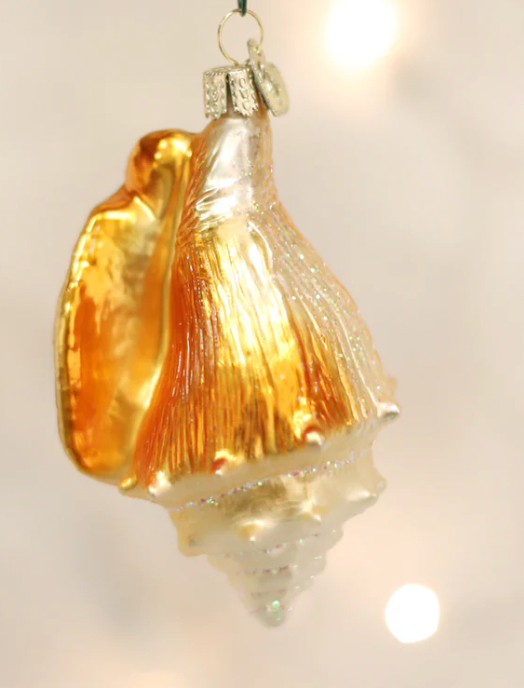 Old World Golden Seashell Ornament