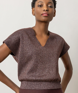 Lilla P Port Sparkle V Neck Sweater