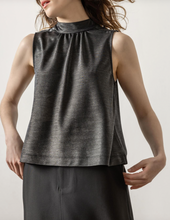 Load image into Gallery viewer, Lilla P Sparkle Sleeveless Mock Neck - Black
