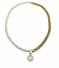 Load image into Gallery viewer, Rachel Nathan Pearl and Mother of Pearl Eye Necklace
