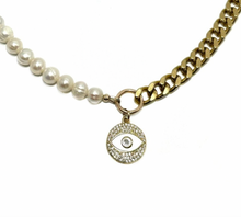 Load image into Gallery viewer, Rachel Nathan Pearl and Mother of Pearl Eye Necklace
