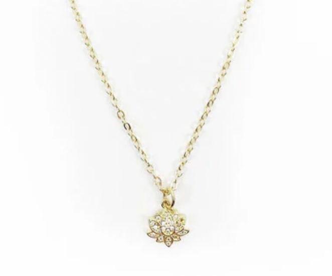Rachel Nathan Pave Lotus Necklace