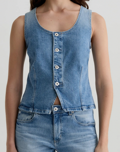 AG Teagan Denim Button Up Vest
