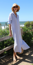 Load image into Gallery viewer, Felicite Boyfriend Dress- Sky Blue Stripe
