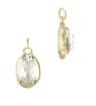Large pear shaped charm - 14kt gold bezel
