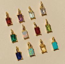 Load image into Gallery viewer, Little Sky Stone - Baguette Authentic Birthstone Charm
