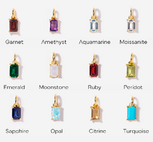 Load image into Gallery viewer, Little Sky Stone - Baguette Authentic Birthstone Charm
