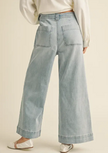 Load image into Gallery viewer, Miou Muse - Washed Denim Pants with Tie
