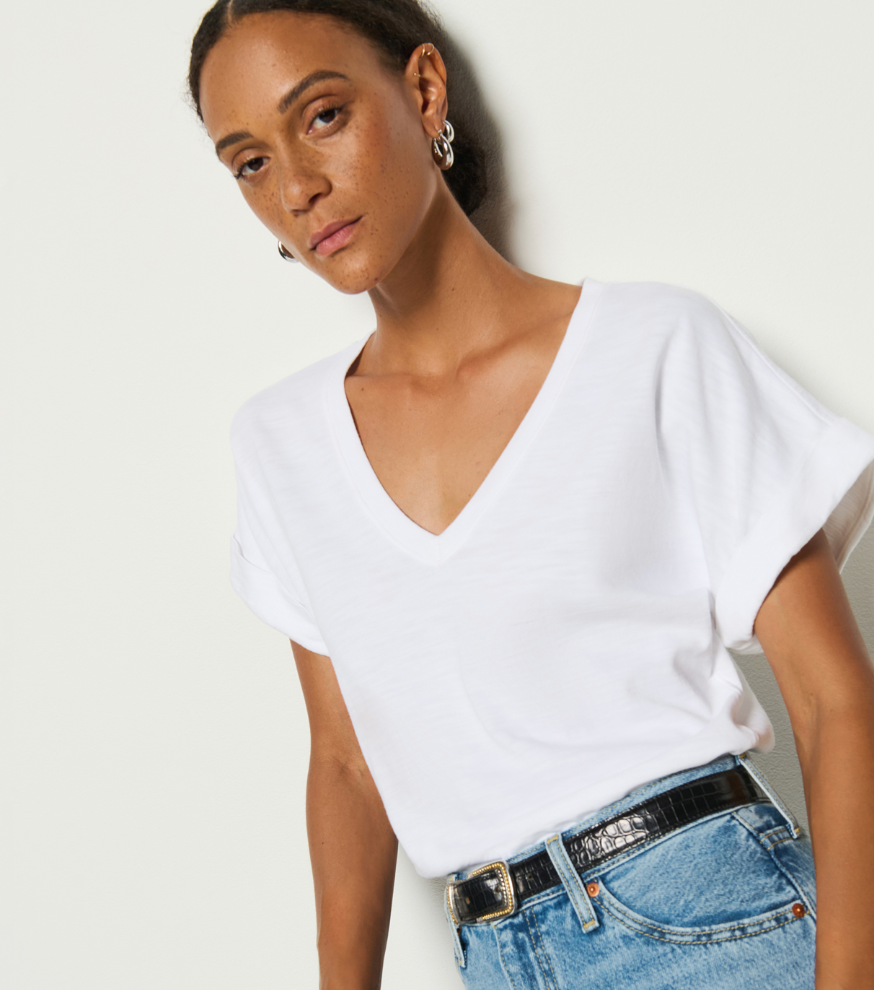 Nation Stevie Cuffed V Neck