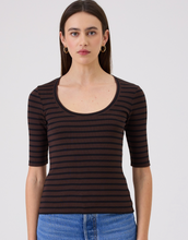 Load image into Gallery viewer, Goldie Rib Half Sleeve Scoop Neck
