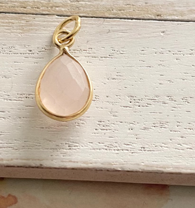 Camilee Supplies - Rose Quartz Teardrop Charm