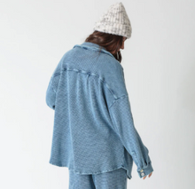 Load image into Gallery viewer, Electric and Rose Boyfriend Shirt- Acid Indigo
