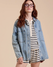 Load image into Gallery viewer, Miou Muse - Washed Snap Button Denim Shacket
