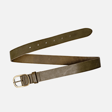 Load image into Gallery viewer, Amsterdam Heritage - Marin Gold Oval Buckle Belt Black- M/L
