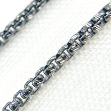 Load image into Gallery viewer, Tresor Jewelry Inc. - Black Rhodium &amp; White 925 Sterling Silver Diamond Cut Box Chain. X9ND: Black &amp; Silver / 1 Ft / Box
