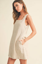Load image into Gallery viewer, MIOU MUSE -  LINEN SQUARE NECK MINI DRESS
