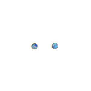 CLP Jewelry - Tiny Stone Stud Earrings: Opal