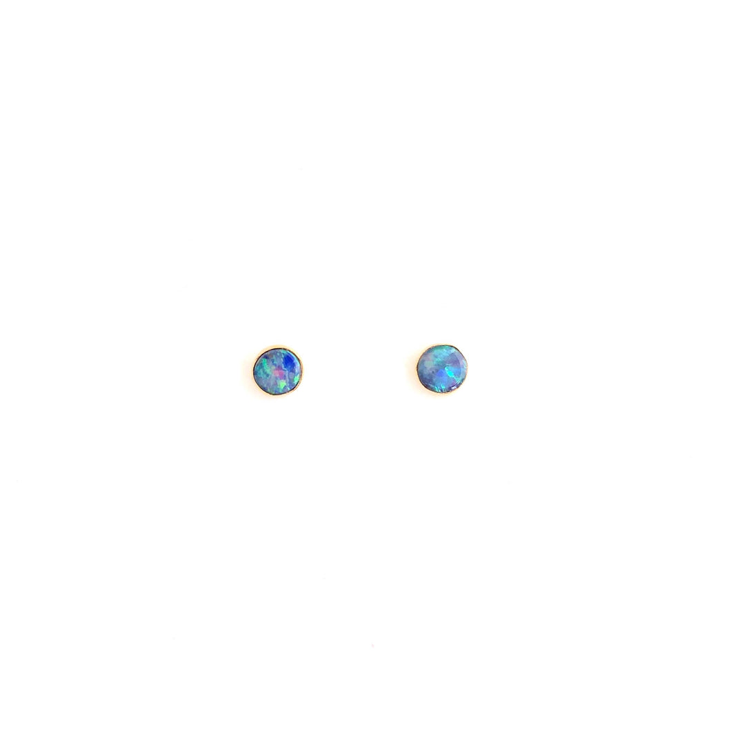 CLP Jewelry - Tiny Stone Stud Earrings: Opal