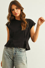 Load image into Gallery viewer, MIOU MUSE - WAIST DETAIL CAP SLEEVE TOP
