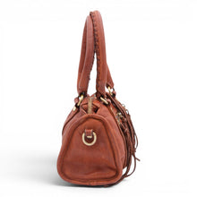 Load image into Gallery viewer, Bolsa Nova Handbags - Small Leather Pocket Satchel w/removeable strap: Cognac
