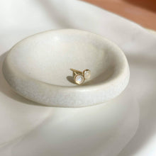 Load image into Gallery viewer, Token Jewelry - Moonstone Studs I 4mm Gemstone Earrings: 14k Gold Fill

