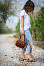 Load image into Gallery viewer, Bolsa Nova Handbags - Small Leather Pocket Satchel w/removeable strap: Cognac
