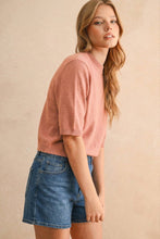 Load image into Gallery viewer, MIOU MUSE - T3675   SHORT SLEEVE SWEATER TOP: SAGE BUTTER / M
