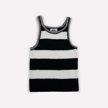 Load image into Gallery viewer, GiGi Knitwear - Mesh Cotton Tank Top in Black and White Stripe
