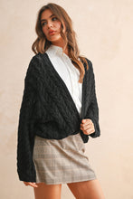 Load image into Gallery viewer, MIOU MUSE -  LIGHT WEIGHT CABLE KNITTED CARDIGAN
