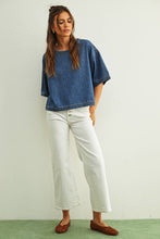 Load image into Gallery viewer, MIOU MUSE - DENIM SHORT SLEEVE TOP
