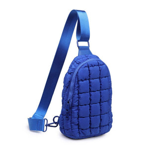 Sol and Selene - Rejuvenate - Quilted Puffer Nylon Sling Backpack: Black