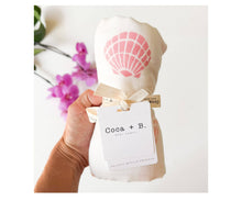 Load image into Gallery viewer, Coca + B. - Seashell Print Organic Bamboo Swaddle
