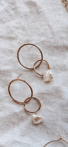 Milk Moon - Open Heart Earrings: Pearl