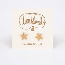 Load image into Gallery viewer, Tumbleweed- Stars &amp; Moon Studs: Gold Fill
