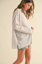 Load image into Gallery viewer, MIOU MUSE -STRIPED BUTTON DOWN SHIRT - Mustard
