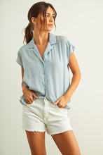 Load image into Gallery viewer, MIOU MUSE - Cream BUTTON DOWN CAP SLEEVE SHIRTS
