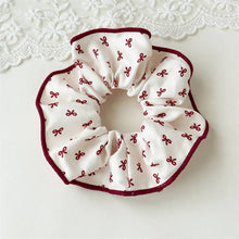 Load image into Gallery viewer, Adorro - Holiday Red Plaid &amp; Bows Scrunchies (Set of 2): Assorted
