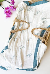 Coca + B. - Nautical Surfer Wave Organic Bamboo Blanket