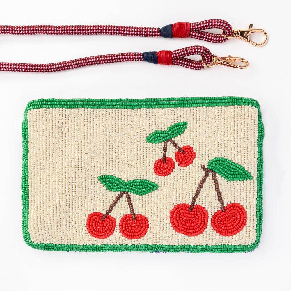 INK + ALLOY - Leila Cherries Bead Clutch With Strap