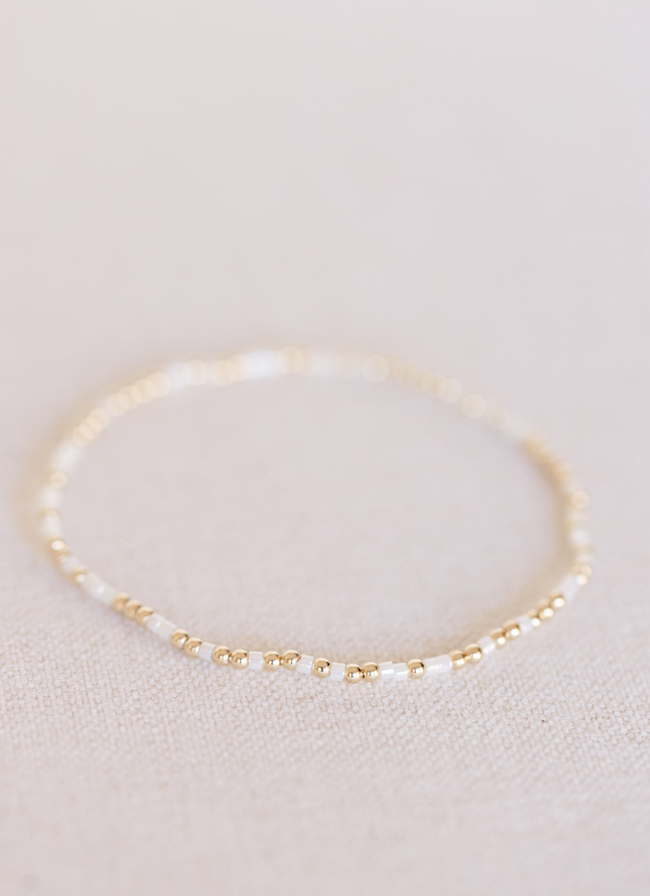 Coast and Cove - Goldie Sprinkle Beaded Bracelet- WHITE