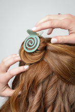 Load image into Gallery viewer, WINONA IRENE - Ladon Light Green Spiral Garden Snake Small Hair Claw
